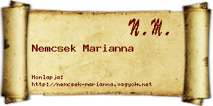 Nemcsek Marianna névjegykártya